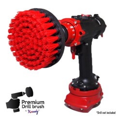 Premium Drill Brush For Professional Cleaning - Stiff, Red, 13 cm