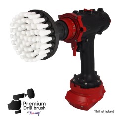 Premium Drill Brush For Professional Cleaning - Extra Soft, White, 10 cm