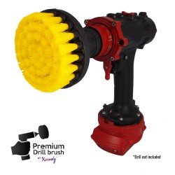 Premium Drill Brush For Professional Cleaning - Medium Soft, Yellow, 13 cm