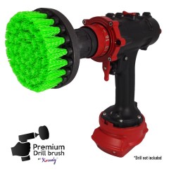 Premium Drill Brush For Professional Cleaning - Medium, Green, 13 cm