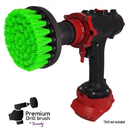Premium Drill Brush For Professional Cleaning - Medium, Green, 13 cm