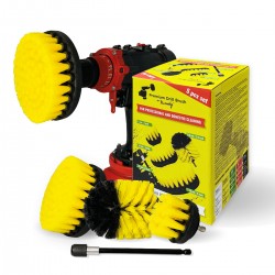 Premium Drill Brush For Professional Cleaning - Medium Soft, Yellow, 13 cm