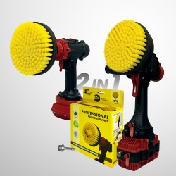 Premium Drill Brush For Professional Cleaning - Medium Soft, Yellow, 13 cm
