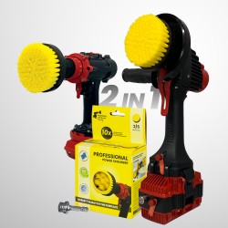 Профессиональная щетка Premium Drill Brush 2 in 1 - средний мягкий, желтый, 10цм.